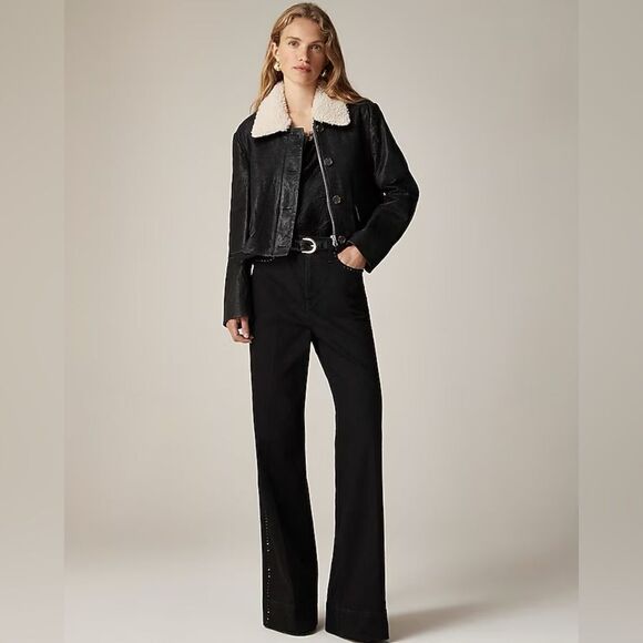 NWT J CREW Embellished denim trouser in Black Rinse - Picture 2 of 7